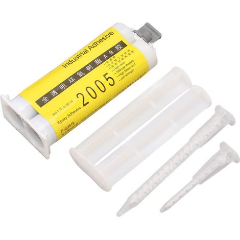 Colle AB à Séchage Rapide, Haute viscosité Entièrement Transparente, Adhésif Fort 5 Minutes, Résine époxy 50 Ml, Pâte Stabilisée à Deux Composants, Capacités de Calfeutrage et de (1/5)