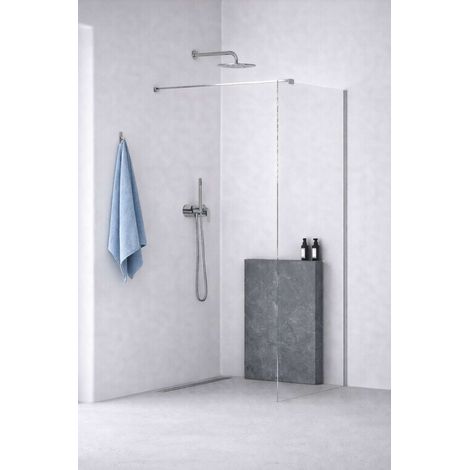 kielle Meara - Paroi de douche Walk-In, 110x200 cm, chrome/verre clair 20726WI1100 (1/4)