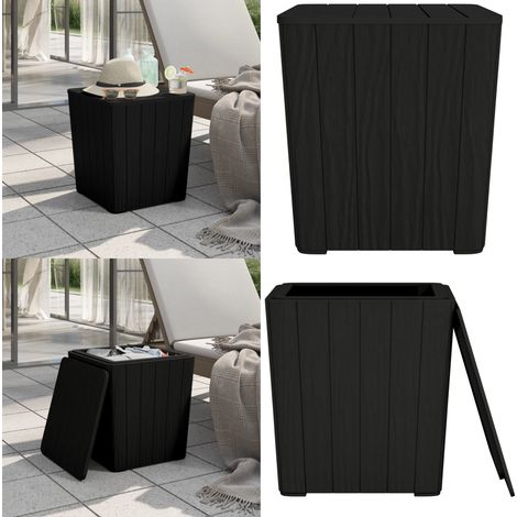 Table de jardin avec couvercle amovible noir polypropylène - Table De Jardin - Table Extérieure - Mobilier De Jardin - Table Ronde - Table En Polypropylène - Home & Living (1/5)