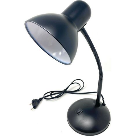 Trade Shop - Lámpara De Escritorio Con Mesa De Luz De Luz Flexible Para El Dormitorio De Color - Negro (1/2)