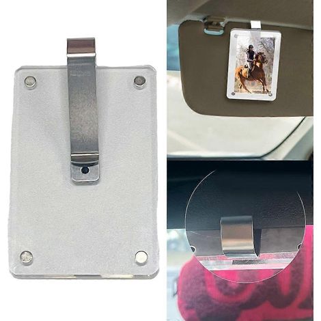 Cadre photo magnétique en acrylique pour pare-soleil de voiture, améliorant l'esthétique intérieure (1/4)