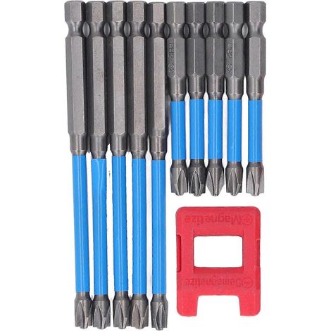 10-teiliges Schraubendreher-Bit-Set aus legiertem Stahl mit hochmagnetischem Sechskantschaft und Bohrereinsatz