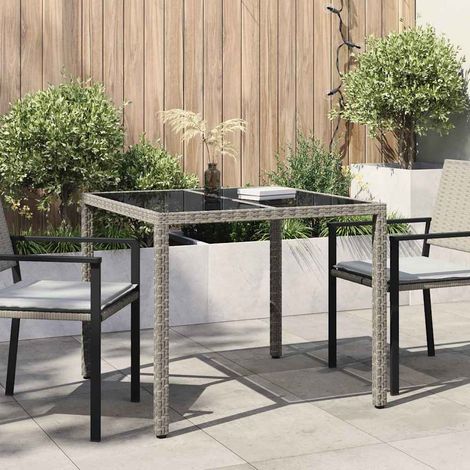 Gartentisch Grau 90 x 90 x 75 cm Poly-Rattan