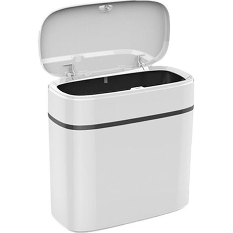 Poubelle de salle de bain avec couvercle 12L, design moderne et minimaliste, bac de rangement anti-odeur pour salle de bain et salon (1/5)