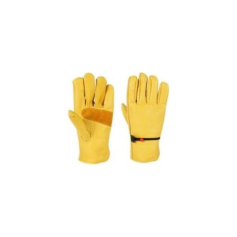 Gants de Jardinage pour Hommes/Femmes, Gants de Travail en Cuir de Vachette, Gants de Travail pour Jardin Anti-épines et Anti-Coupures - Épaississement Jaune (1/5)