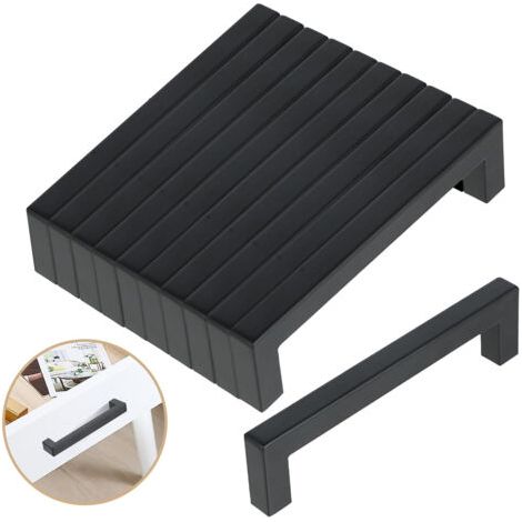 10 Stück Möbelgriffe Edelstahl Schwarz 128mm, Küchengriff Edelstahl, Moderner Schubladengriff für Küche Bad Schrank Kleiderschrank (1/5)