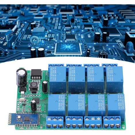 Module de relais temporisé Bluetooth 8 canaux 5 V CC, compatible avec les téléphones Android. (1/5)