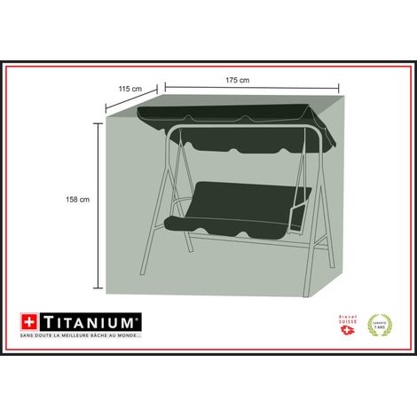 Copertura per altalena TITANIUM® Nero - 175 x 115 x 158 cm