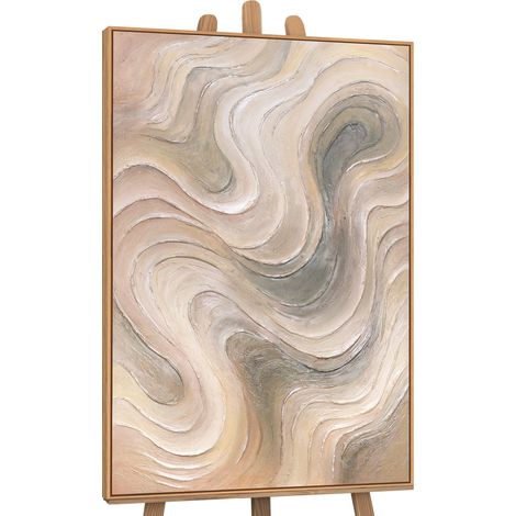 Gemälde Sanfte Strömung Rahmen Eichefarben 120x80 cm (1/5)