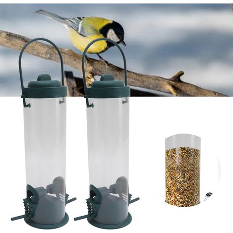 Set mit 2 Vogelfutterhäuschen aus Kunststoff für den Außenbereich, automatische Hängefutterhäuschen, transparente Kolibri-Futterhäuschen, Gartendekoration (1/5)