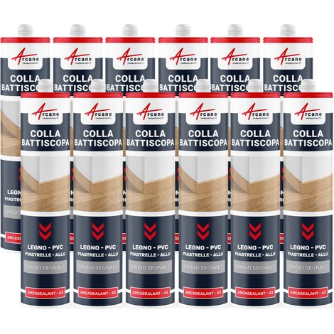 Colla per battiscopa in legno e per e piastrelle, di facile applicazione ARCASEALANT - 43 - 290 ml x 12 Grigio segnale - RAL 7004 - ARCANE INDUSTRIES (1/4)