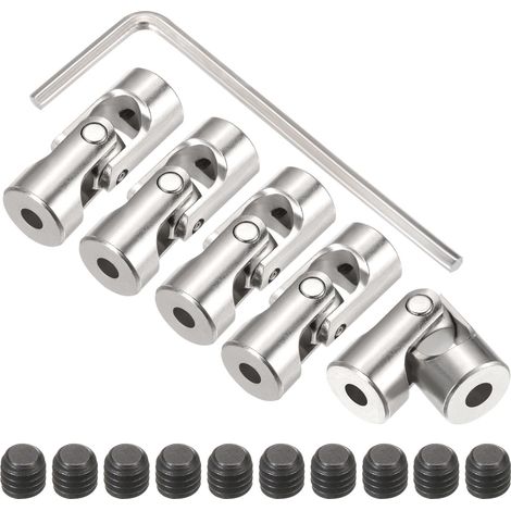 5Pcs 3.17mm à 4mm ID Joint Universel de Direction Arbre d'Accouplement,L23XD9 Métal 45°Degré Rotatif Joints Accouplement avec Ensemble de Clé à Vis (1/5)