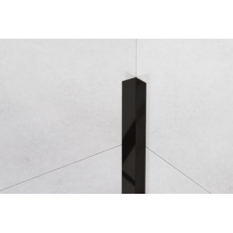 Edelstahl Innenecke Li Profil 1cm x 244cm - Glänzendes Schwarz