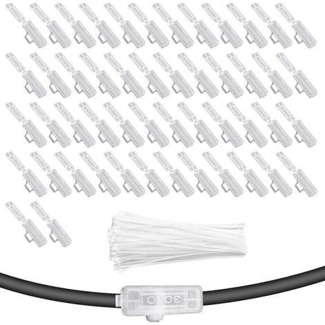 100 Pièces Etiquette Cable, 100 Attache Cable, Transparent Marquage Cable en Plastique, pour Le Marquage et La Classification de Divers Câbles (1/5)