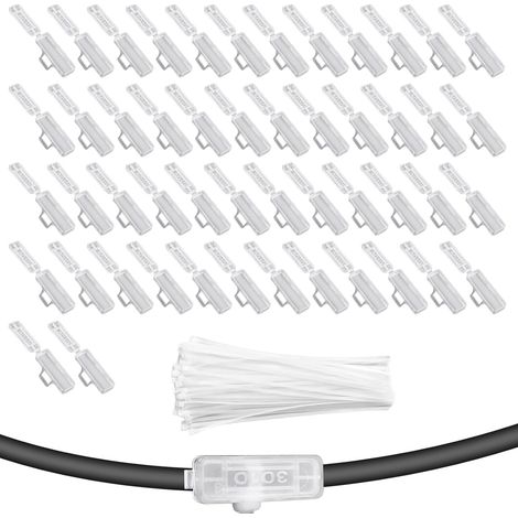100 Pièces Etiquette Cable, 100 Attache Cable, Transparent Marquage Cable en Plastique, pour Le Marquage et La Classification de Divers Câbles