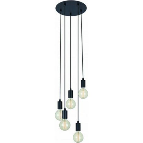 Markslojd SKY - Suspension à 5 ampoules au plafond noir, E27 (1/2)