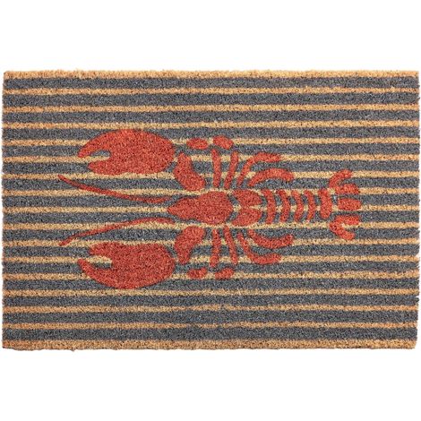 Doormat Multicolour Coir with Anti-Slip Bottom 40 x 60 cm Anti Slip Decoration Lobster Print Welcome Mat IRIGA (1/5)