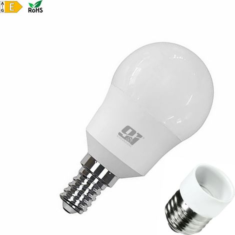 ORION91 Pack X 10 Bombillas CFL Esférica Micro E14 11w + 6 Conversores E27 605lm Blanco Cálido 2700K 6000h Orion91 Promotion