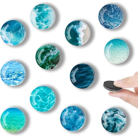 Aimants pour Réfrigérateur, 12 Pièces Aimants pour Tableau Blanc, Magnet de Réfrigérateur Décoratif pour Réfrigérateur (océan) (1/3)