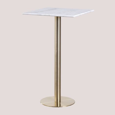 Tavolo Alto Quadrato da Bar in Marmo (60x60 cm) Cosmopolitan SKLUM         Oro champagne   