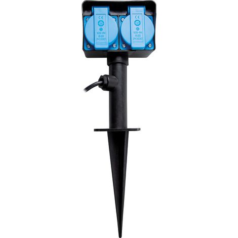 Paletto base Schuko doppio da giardino matel ip44