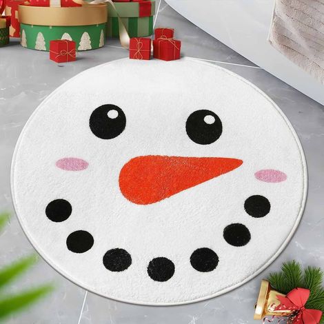 Tapis De Salle De Bain Ronde - 60 X 60 Cm - En Fibre De Polyester - Anti-dérapant Avec Points En Caoutchouc - Lavable - Pour Salle De Bain Chambre Ou Nursery - 1 Pièce (1/5)