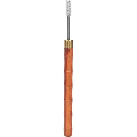 Edelstahlrolle mit getönten Kanten, Griff aus Sandelholz, Lederbandabschluss für DIY-Bastelarbeiten (1/5)