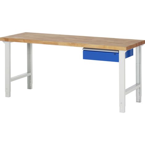 Rau Werkbank höhenverstellbar 7001A1, B2000xT700xH790-1140mm, 1x Schublade-TA (1/5)