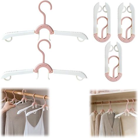 Étendoir à linge Porte Portant de voyage pliable Portant à vêtements (Rose et blanc 28 x 14 cm) (1/5)