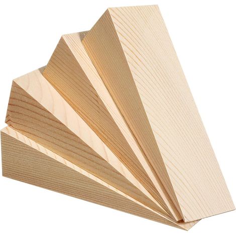 Butoirs de Porte Triangulaires et Cales de Fenêtres en Bois Beige Lot de 4 Butée de Porte de Multifonctionnelle pour Réglage de Rails (1/5)