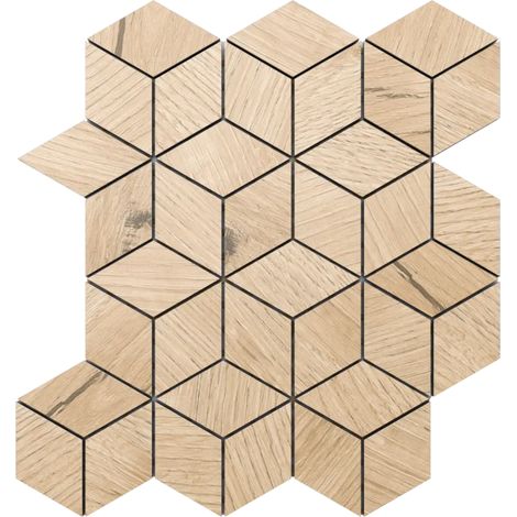 Ilcom mosaico in gres su rete per bagno e cucina R9 30.5cm x 26.5cm - Maple 3D cubes (1/3)
