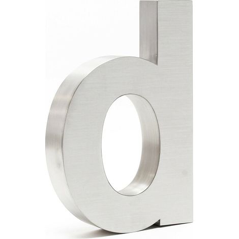 Targa civica "d" acciaio pregiato 20 cm materiale di fissaggio arial 3D 160001437