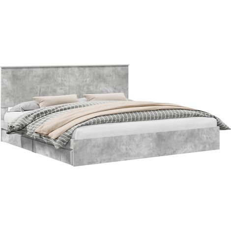 Maison Exclusive - Aufbewahrungsbett Beton Grau 200 x 200 cm Holz