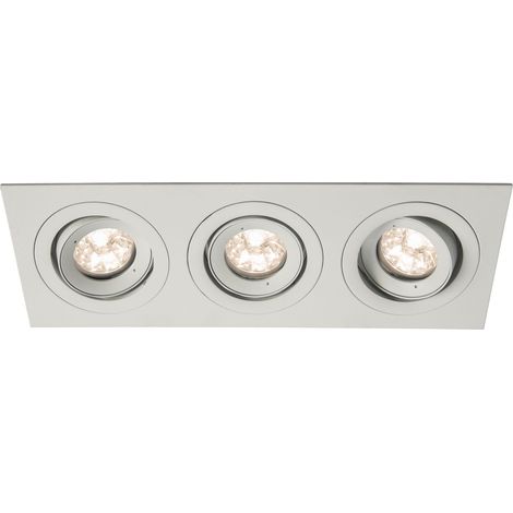 Spot BE BEST DESIGN GU10 rectangle 3 têtes orientable, blanc mat IP65 - EUROPOLE - 246564 (1/4)