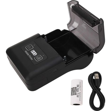 Imprimante thermique portable, impression sur papier 58 mm, machine d'impression portable pour étiquettes de reçus, batterie intégrée