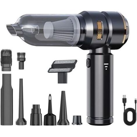 Aspirateur à air comprimé 3 en 1 avec 3 vitesses, rechargeable via USB-C, souffleur d'air longue durée.