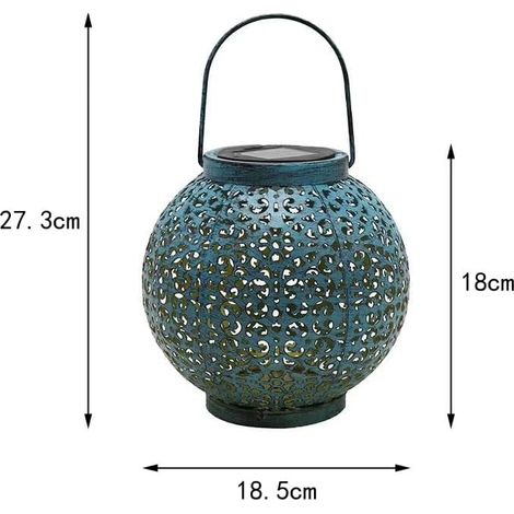 Solarlampe für den Außenbereich, Solarlampe für den Außenbereich, Gartenlampe – Solarlaterne aus Schmiedeeisen mit filigranen Mustern, wasserdicht und Dekoration für Hof und Garten – rostfreie Solar-G