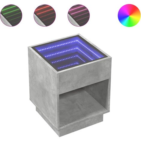 Maison Exclusive - Table basse avec LED infini gris béton 40x40x50 cm