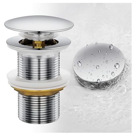 Bonde de Lavabo, Pop Up Bonde Lavabo Universel, Bonde de Lavabo Sans Trop Plein pour Lavabo en Cuivre (1/5)