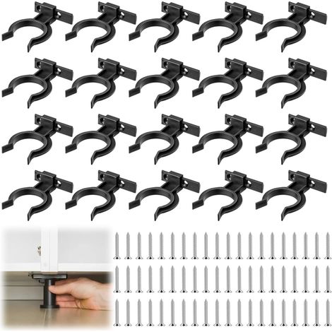20 Clips Plinthe Cuisine avec 60 Vis Fixation Plinthe Cuisine Robuste pour Pieds Réglables 32-42mm, Clips ABS pour Socle de Meuble Cuisine, Salle de Bain, Bureau (1/5)