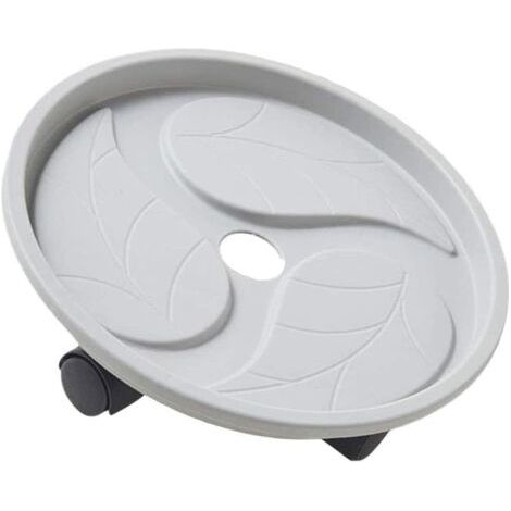 Support à plantes mobile rond avec roulettes, plateau et porte-pots de fleurs pour intérieur et extérieur, gris, 20 cm (8 pouces). (1/5)