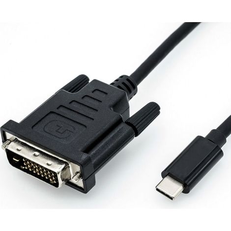 ROLINE 11.04.5830 adaptador de cable de vídeo 1 m USB Tipo C DVI Negro
