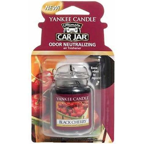 Yankee Candle Car Jar® Ultimate Black Cherry - désodorisant pour voiture, parfum intense de cerise