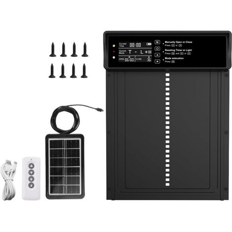 Porte automatique poulailler solaire - Minuterie capteur lumière - Digital - Bundle 3 (1/4)