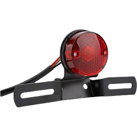 Feu arrière de moto avec support de plaque d'immatriculation, étanche, ultra-lumineux, universel pour les modifications de motos (1/5)