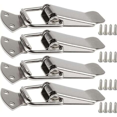Stainless Steel Tension Clasp with Screws, 56mm Lever Clasp, Toggle Spring Latch, Clamp Clip, Box Fastener, Tool Box Lock Cap (1/4)
