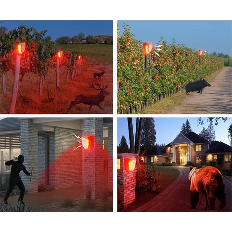 Système d'alarme solaire sonore et lumineuse avec détecteur de mouvement, alarme sonore 110 dB, avertisseur lumineux LED clignotant, système de sécurité pour maison, ferme ou villa. (1/5)