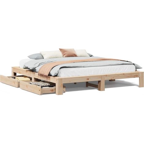 Maison Exclusive - Cadre de lit sans matelas 200x200 cm bois massif de pin (1/5)