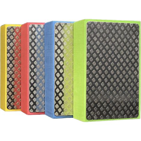 Lot de 4 tampons de polissage diamant universels pour carrelage, verre, porcelaine, béton, pierre, granit, marbre, céramique (surface en maille 60, 100, 200, 400) (1/5)