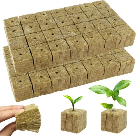 Hydroponic Rock Wool Blocks Cubes Culture Soilless 4 x 4 x 4 cm (1/5)
